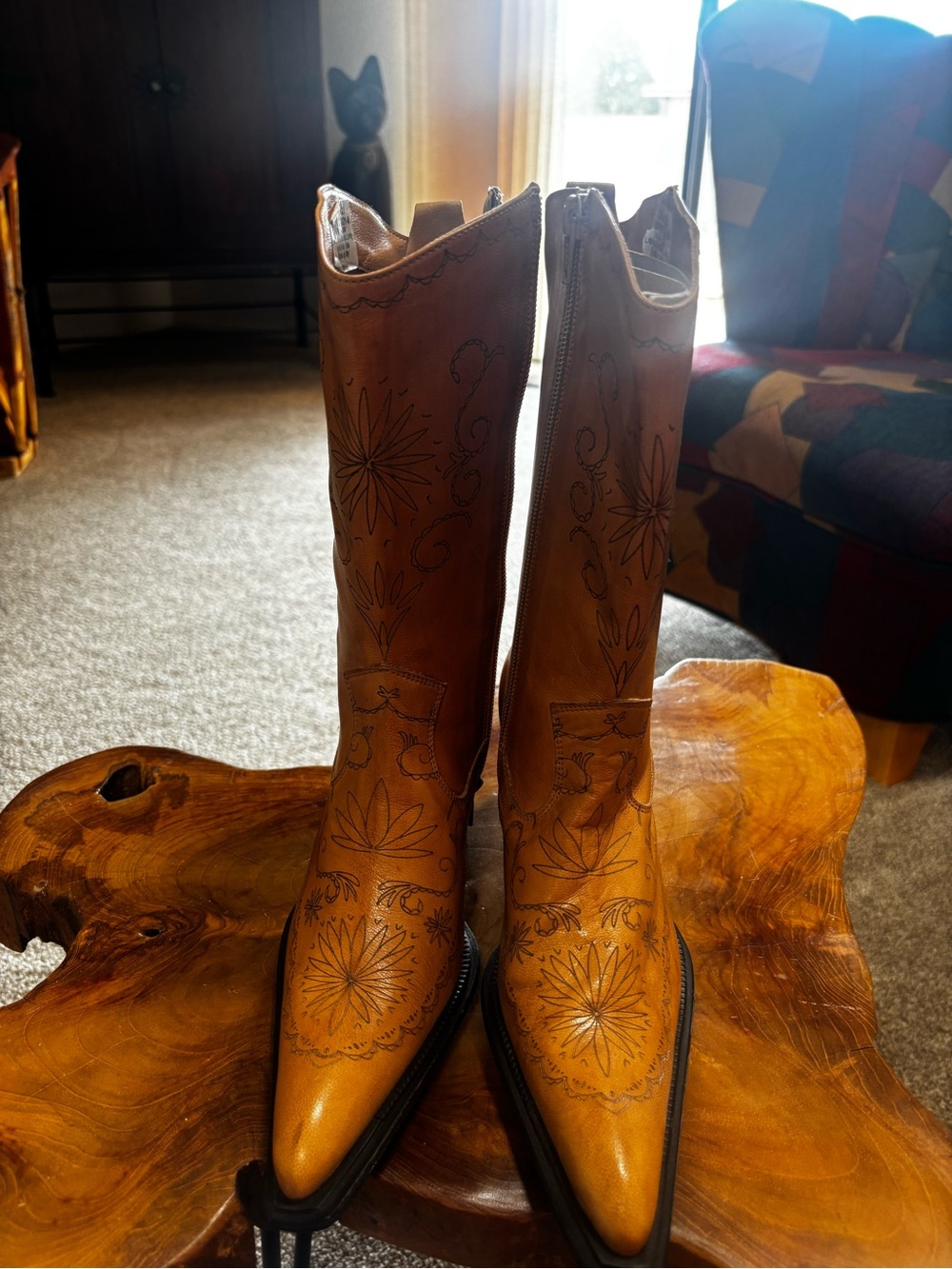 Colin Stuart Light Brown Cowgirl Boots 165133-021